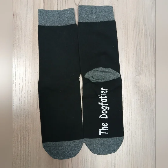 🆕️ "Dogfather" Socks - Black With Grey - Fits All! - Picture 3 of 10